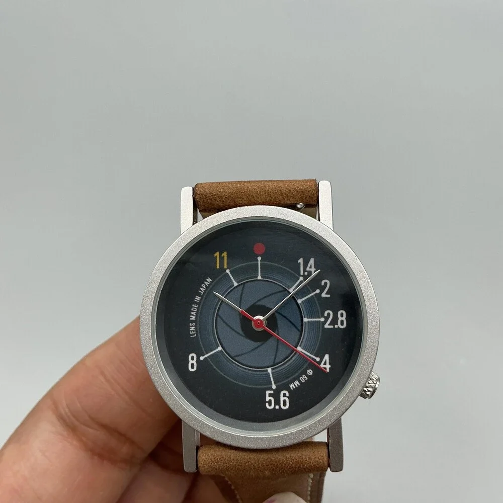 Philosophers Guild Tempus Fugit Unisex Watch 33mm Black Dial Leather New Battery